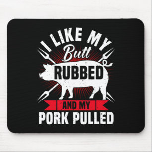 Tapis De Souris Hommes Drôle BBQ Grill Pulled Pork