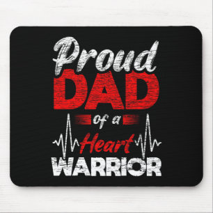 Tapis De Souris Hommes Fier Papa D'Un Coeur Guerrier Coeur Coeur C