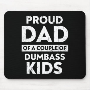 Tapis De Souris Hommes Fier Papa D'Un Couple De Petits Enfants Bêt