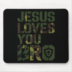 Tapis De Souris Hommes Jésus vous aime Bro Funny Christian Boy God