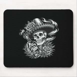 Tapis De Souris Hommes Mexique Vintage Squelette Dia De Los Muerto
