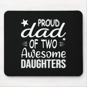 Tapis De Souris Hommes Papa De 2 Filles Deux Filles Fête Des Pères