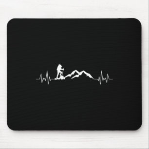 Tapis De Souris Hommes Ski Battement de coeur Skidiving Montagne C