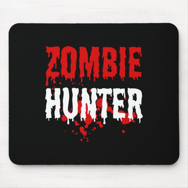 Tapis De Souris Hommes Zombie Hunter Effrayant Halloween (Devant)