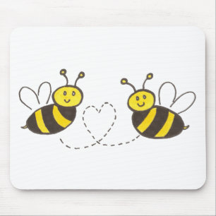 Tapis De Souris Honey Bees with Heart