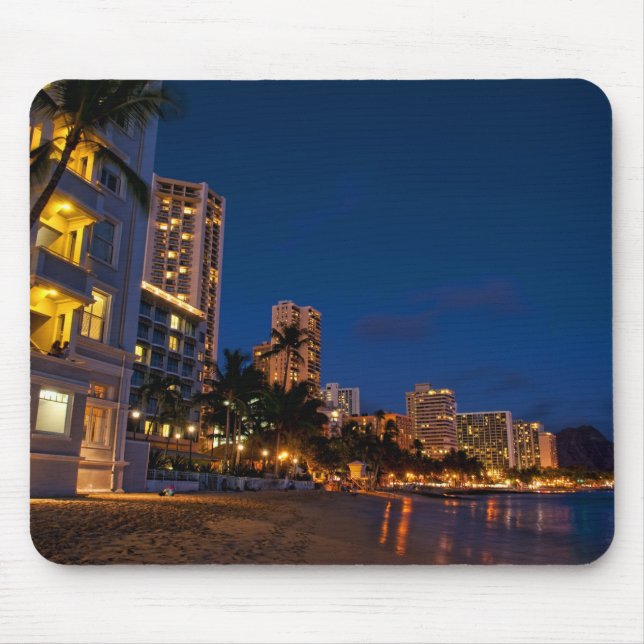 Tapis De Souris Honolulu, Oahu, Hawaii. Exposition nocturne (Devant)