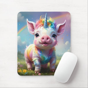 Tapis De Souris "Hooves magiques : le cochon de licorne arc-en-cie