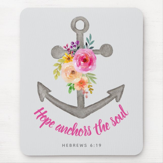 Tapis De Souris Hope Anchors The Soul Bible Verse Mouse (Devant)
