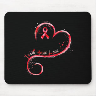 Tapis De Souris Hope Love Burgundy Ribbon Cerveau Aneurysme Sensib