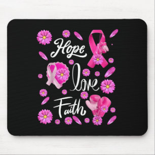 Tapis De Souris Hope Love Faith Pink Butterflies Cancer Awareness