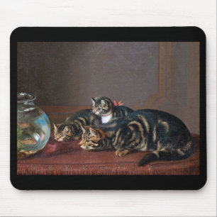 Tapis De Souris Horatio Henry Couldery, "Chats par un bol de poiss