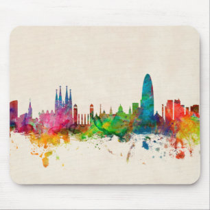 Tapis De Souris Horizon de Barcelone Espagne