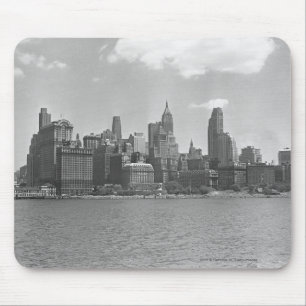 Tapis De Souris Horizon de Manhattan New York Etats-Unis B&W