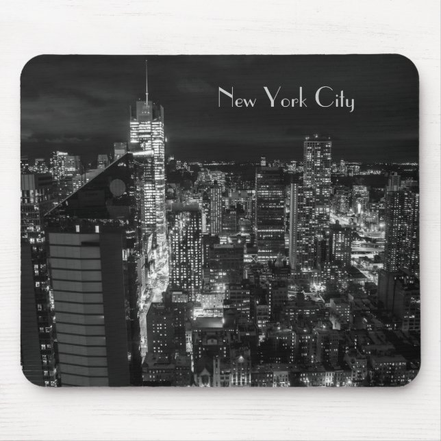 Tapis De Souris Horizon de nuit de New York City Manhattan (Devant)