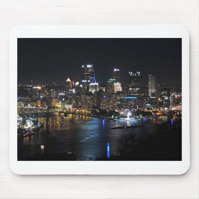 Tapis De Souris Horizon de Pittsburgh la nuit (Devant)