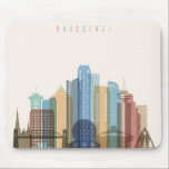 Tapis De Souris Horizon de ville de Vancouver, Canada |<br><div class="desc">Silhouette détaillée de style d'horizon transparent de Vancouver. © et ® Bigstock® de | - tous droits réservés.</div>