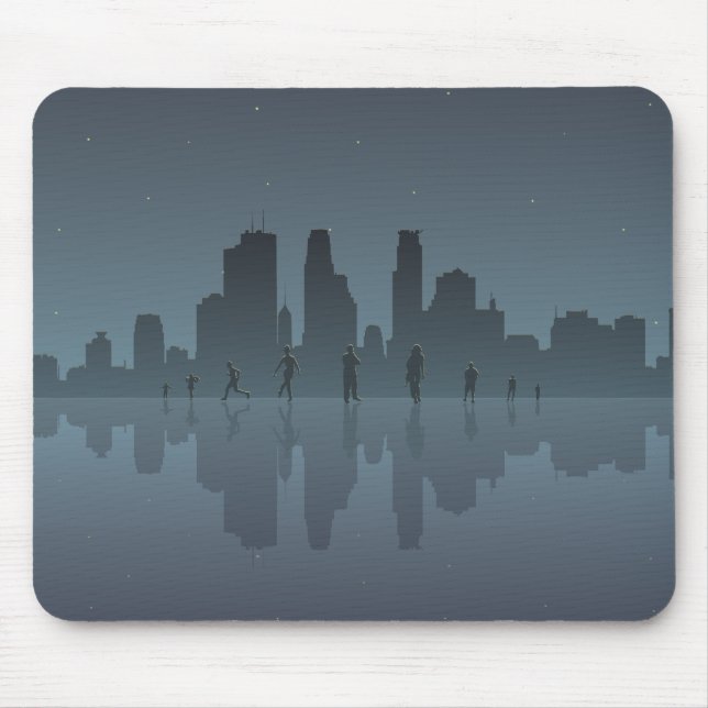 Tapis De Souris Horizon et silhouettes de nuit (Devant)