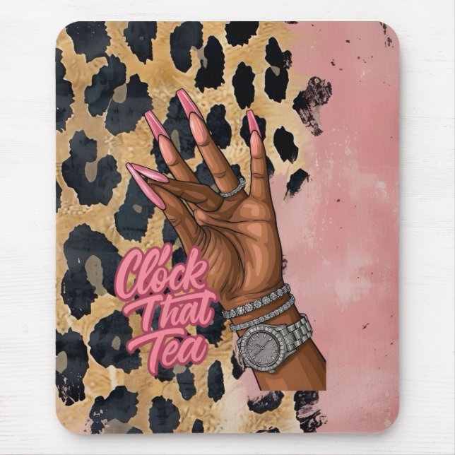 Tapis De Souris Horloge Ce Journal De Thé (Devant)