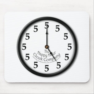 TAPIS DE SOURIS HORLOGE CINQ HEURES