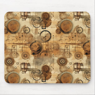 Tapis De Souris Horloge Steampunk Rustique Grunge