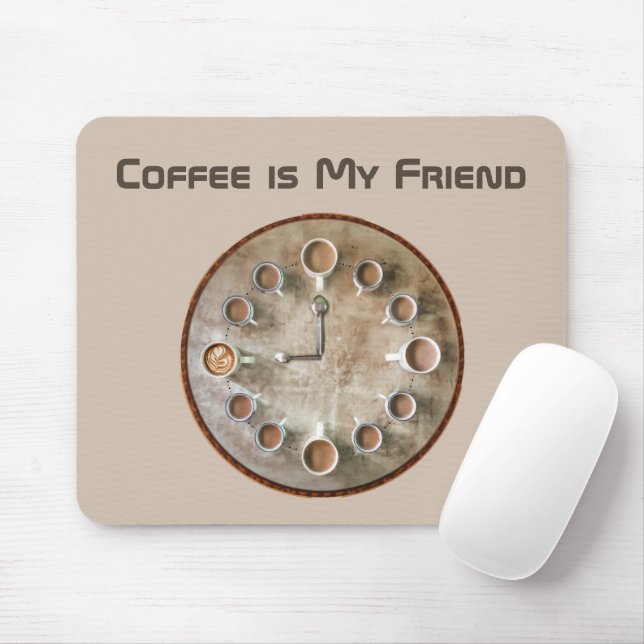 Tapis De Souris Horloge Tasses à Café (Avec souris)