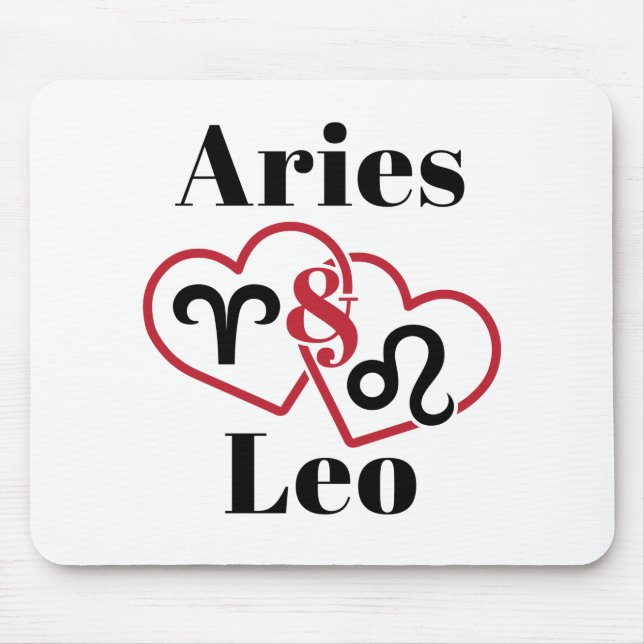 Tapis De Souris Horoscope zodiaque de Aries et Leo Couples (Devant)
