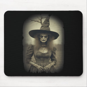 Tapis De Souris Horreur de sorcière Halloween gothique Déplaisant