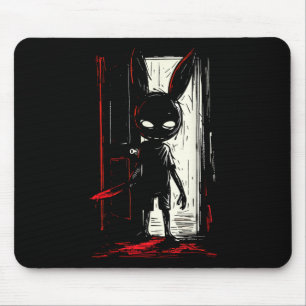 Tapis De Souris Horreur Mal Lapin Lapin Slasher Porte Déplaisante 