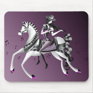 Tapis De Souris Horse équitation violoniste Pink Mouse pad