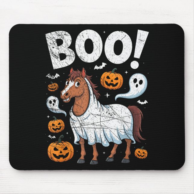 Tapis De Souris Horse Ghost Costume Funny Equestrian Horses Lover  (Devant)