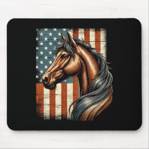 Tapis De Souris Horse Horseback équitation Western Farm American D