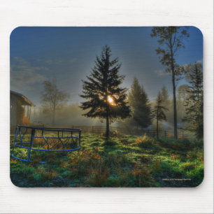 Tapis De Souris Horse Ranch Sunrise Nature Photo