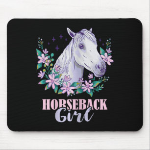Tapis De Souris Horseback Girl Horseback équitation Cheval Lover E