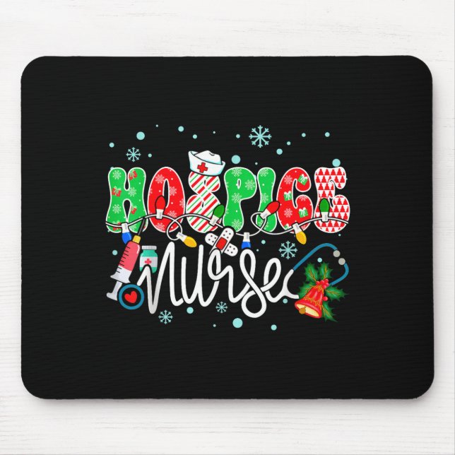 Tapis De Souris Hosce Nurse Funny Xmas Light Stethoscope Christmas (Devant)