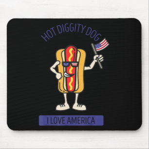 Tapis De Souris Hot Diggity Chien Juillet 4Pique-nique Patriotique