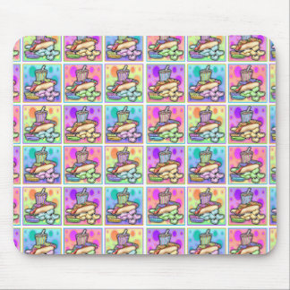 Tapis de souris - Hot Dog Pop Art avec des frites 