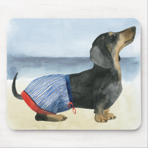 Tapis De Souris Hot Dog   Puppy In Swimming Trunks