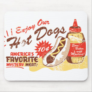 Tapis De Souris Hot-dog rétro Mousepad