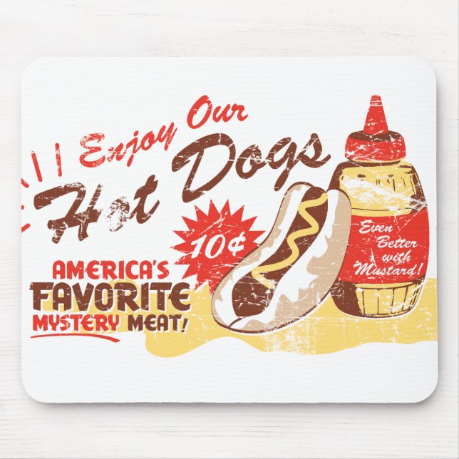 Tapis De Souris Hot-dog rétro Mousepad (Devant)