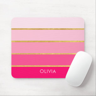 Tapis De Souris Hot Pink & Gold Girly Personalized
