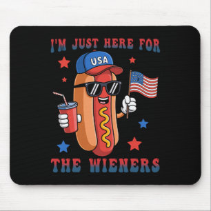 Tapis De Souris Hotdog Je Suis Juste Ici Pour Les Saucisses 4 Juil