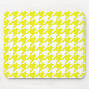 Tapis De Souris Houndstooth élégant au citron