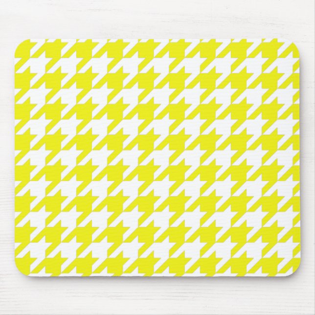 Tapis De Souris Houndstooth élégant au citron (Devant)