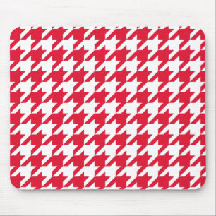 Tapis De Souris Houndstooth élégant en géranium
