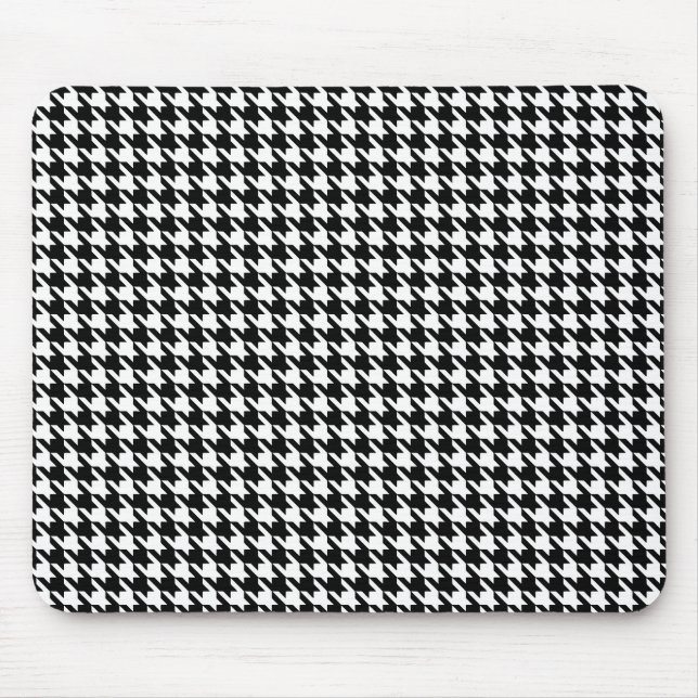 Tapis De Souris Houndstooth moderne noir à Emporiomoffa (Devant)