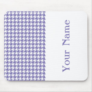 Tapis De Souris Houndstooth moderne violet avec nom