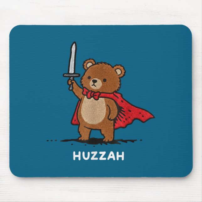 Tapis De Souris Hourra Chevalier Ours Drôle Citation de Mème d'Épé (Devant)