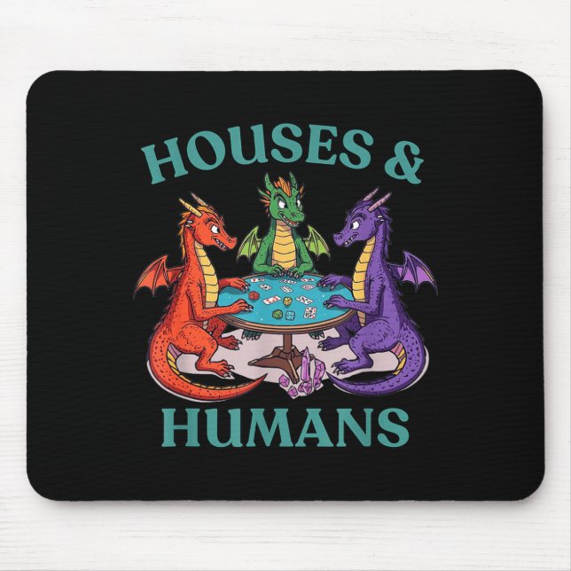 Tapis De Souris Houses And Humans Dragon Tabletop Rpg Fantasy Paro (Devant)
