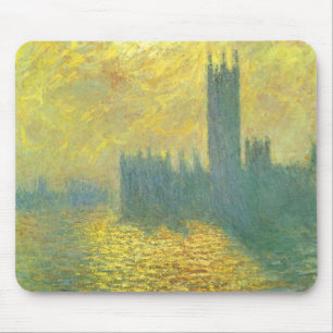 Tapis De Souris Houses of Parliament, ciel orageux de Claude Monet