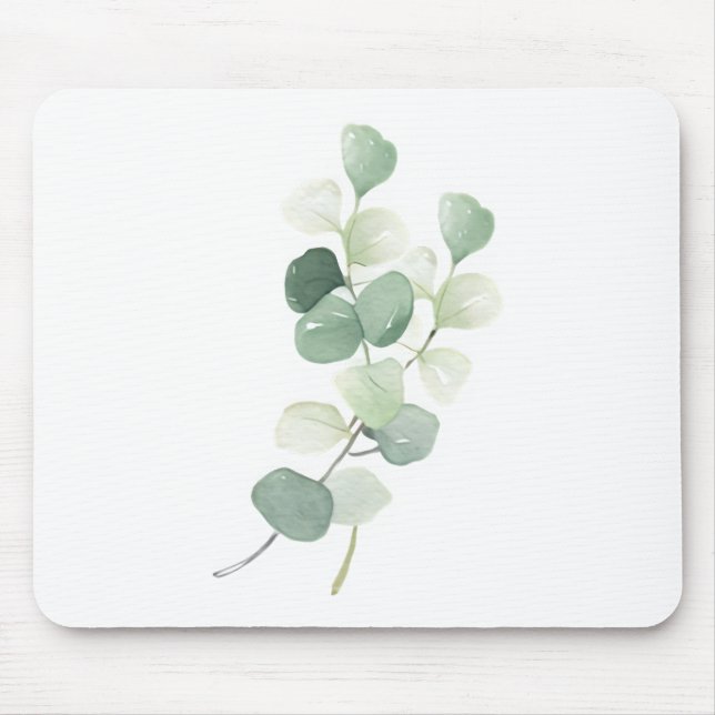 Tapis De Souris Housse de couette Feuilles de Pastel d'Eucalyptus  (Devant)